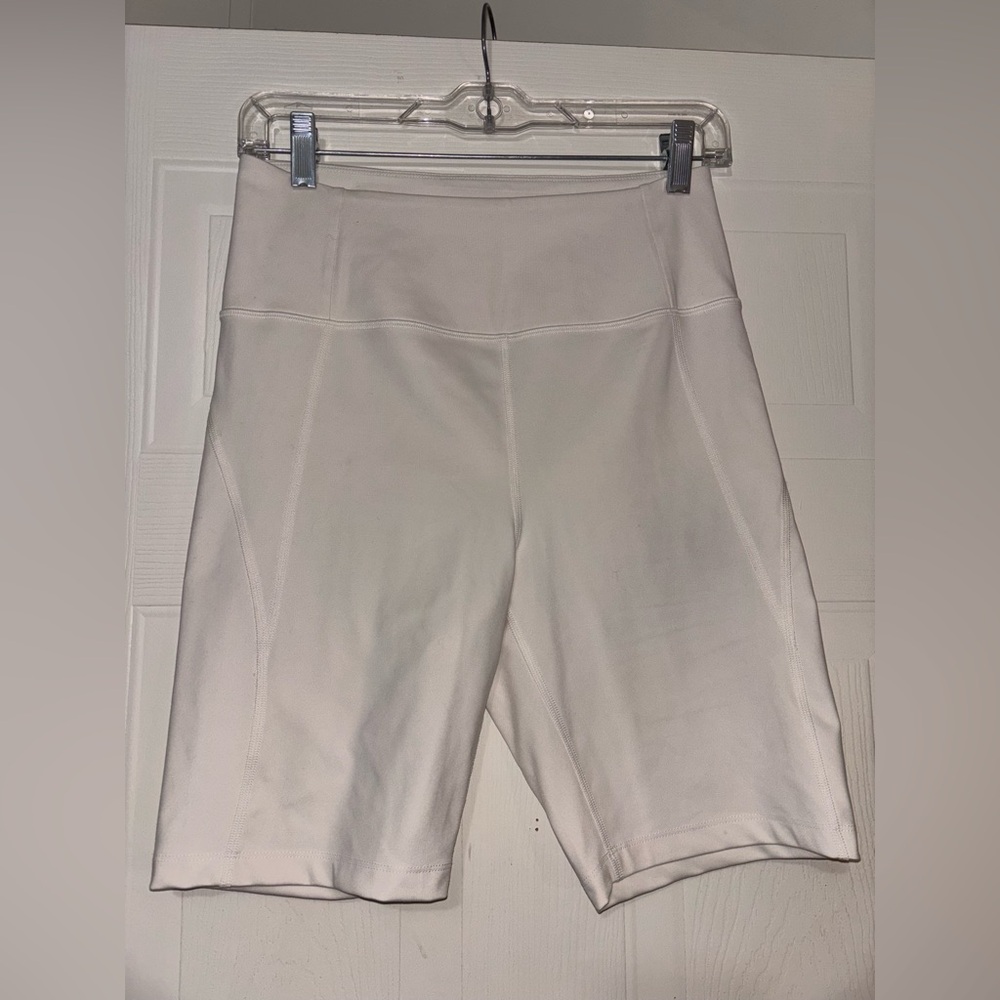 Girlfriend Collective White Biker Shorts Large